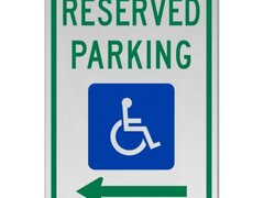 Accessible Reserved Parking Sign Left Arrow